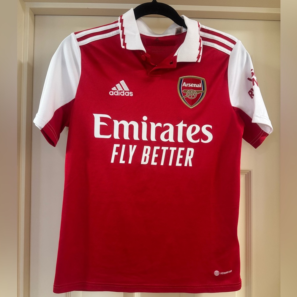 Adidas Kids Red and White Arsenal Jersey